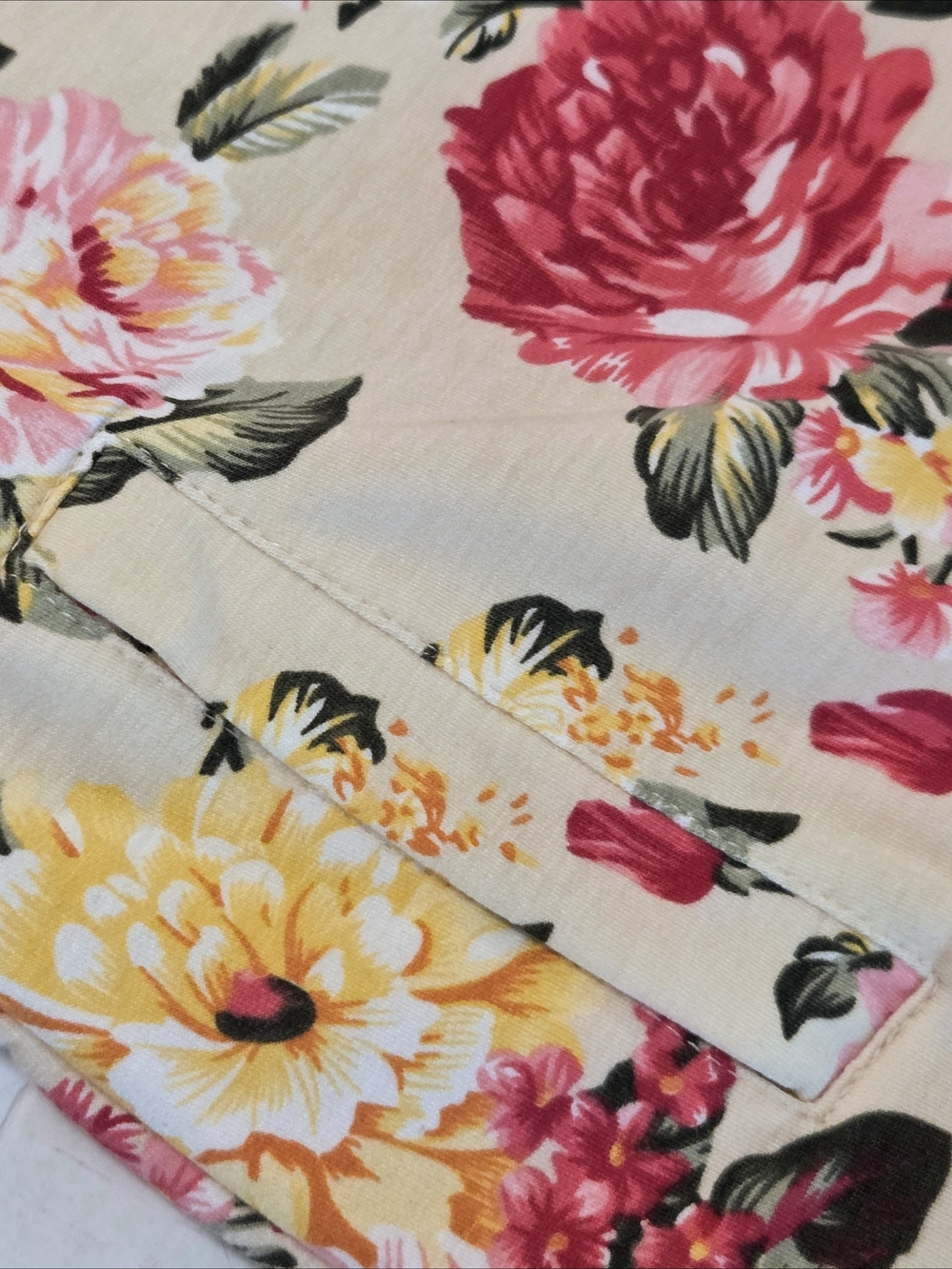 NWT Vanilla Bay Floral Asymmetrical Zip Hoodie Pink Cream Raglan Sweatshirt S - Picture 7 of 16